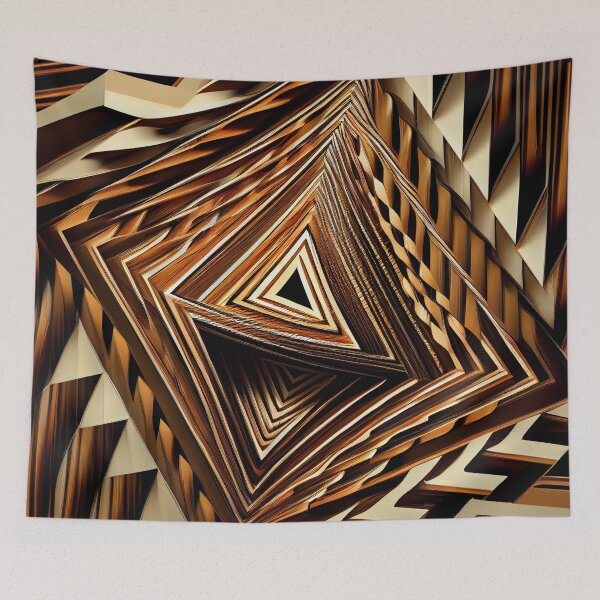 Item preview, Dazzling Fine Brown Angular Line Pattern Digital Painting designed and sold by CodeAndColors.