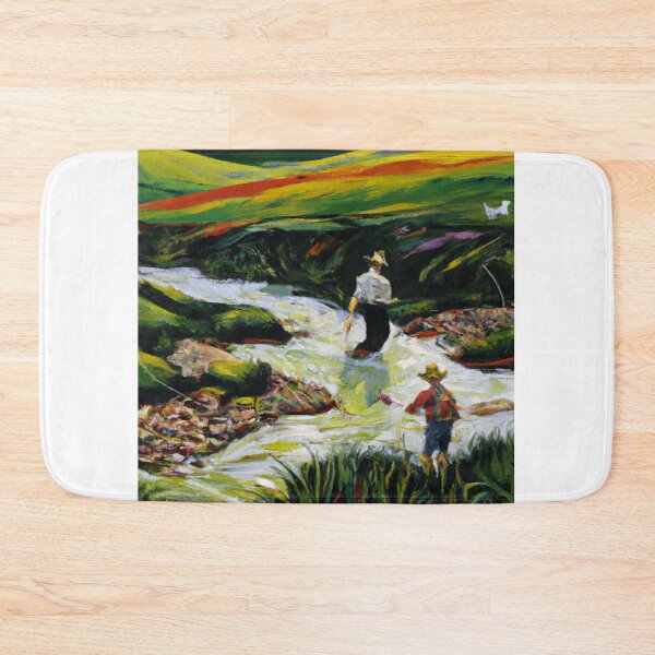 Item preview, Fly Fishing Oil Painting designed and sold by GrizzlyMountain.