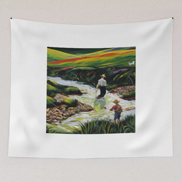 Item preview, Fly Fishing Oil Painting designed and sold by GrizzlyMountain.