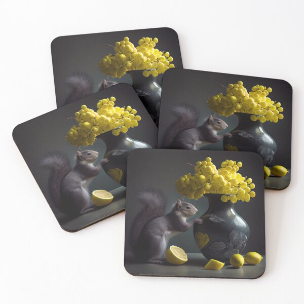 Artikelvorschau, Lemons a Vase and a Squirrel Digital Painting entworfen und verkauft von CodeAndColors.