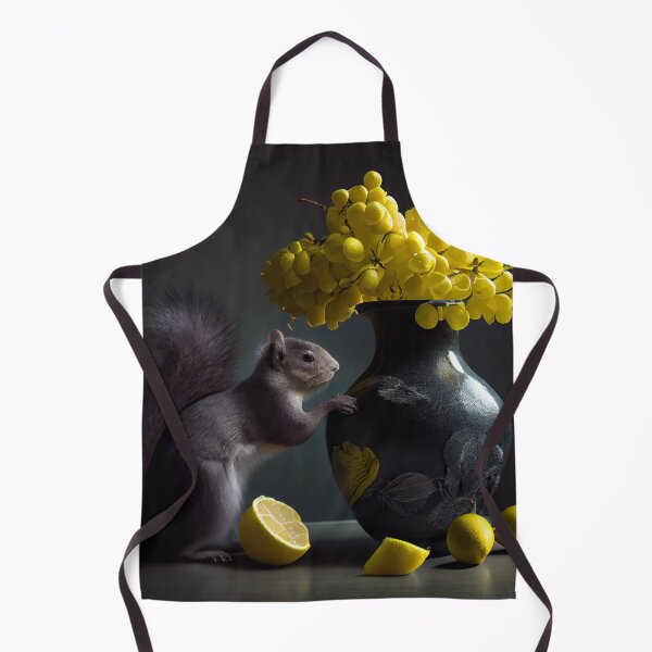 Aperçu de l'œuvre Lemons a Vase and a Squirrel Digital Painting créée et vendue par CodeAndColors.