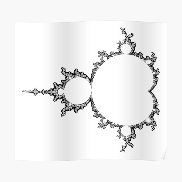 Mandelbrot Set - Monochrome Outline Poster