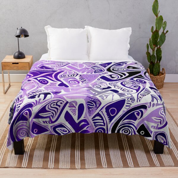 Item preview, Purple Pastel Pacific Islander Pattern Digital Painting designed and sold by CodeAndColors.