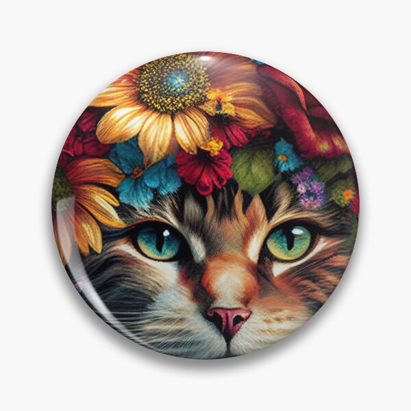 Item preview, Beautiful cat covered in colorful flowers illustration designed and sold by RK - Shop.