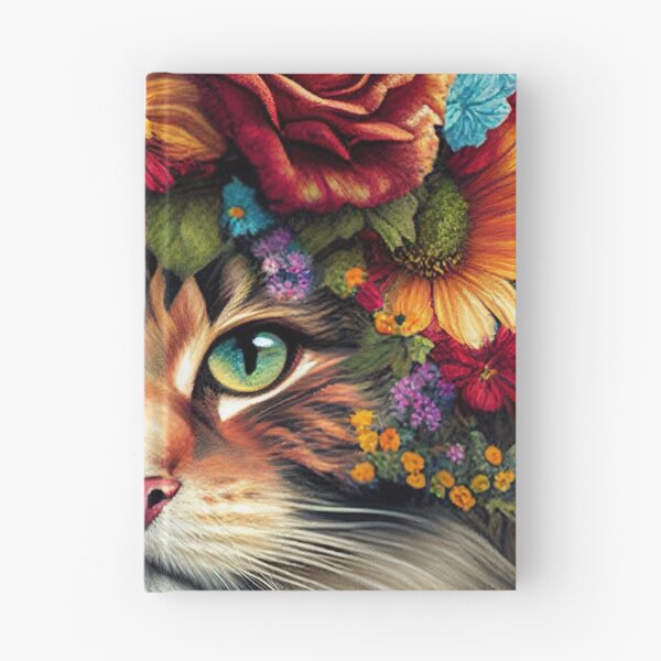 Item preview, Beautiful cat covered in colorful flowers illustration designed and sold by RK - Shop.