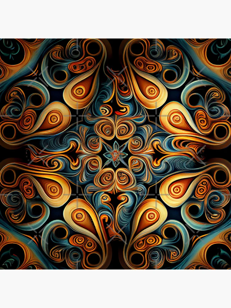Thumbnail 3 von 3, Button, Calming Dramatic Contemporary Extreme Latin Patter Digital Painting designt und verkauft von CodeAndColors.
