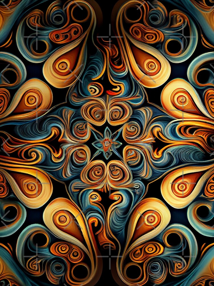 Thumbnail 3 von 3, Tuch, Calming Dramatic Contemporary Extreme Latin Patter Digital Painting designt und verkauft von CodeAndColors.