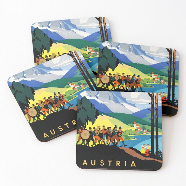 Item preview, Enjoyable Holidays in AUSTRIA 1950s Vintage Travel Poster by Hermann Kosel designed and sold by retroposters.