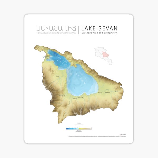 Lake Sevan Bathymetry Sticker