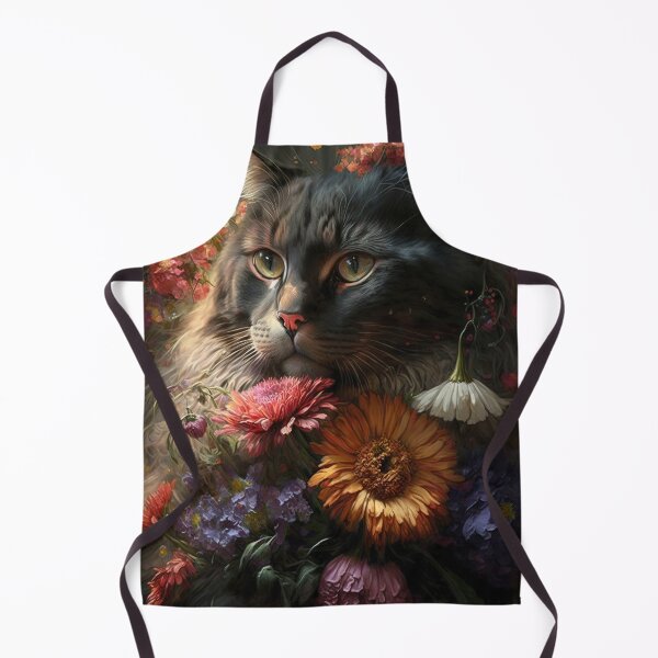 Item preview, Fluffy cat covered with lots of colorful flowers designed and sold by RK - Shop.