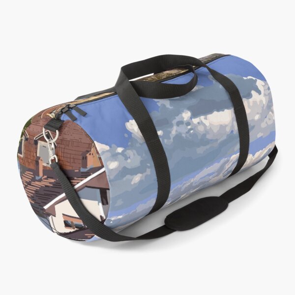Item preview, A picturesque view of a cozy city among the mountains designed and sold by Ekaterina Glazkova.