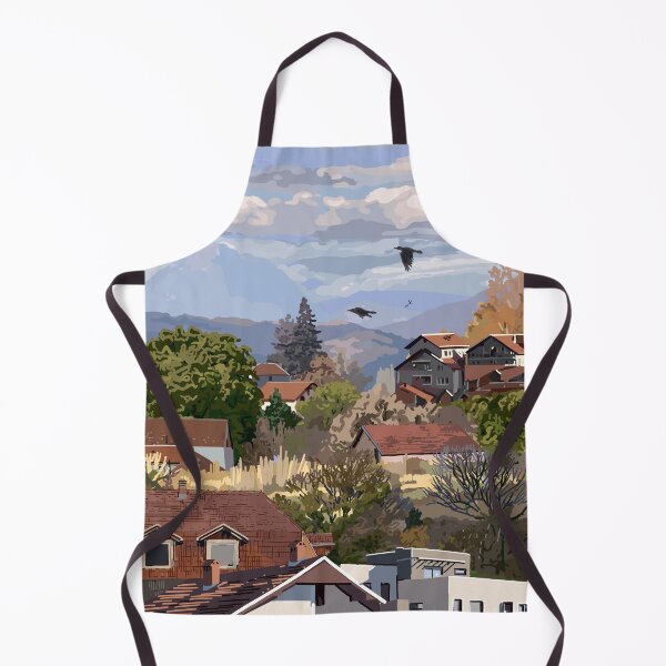 Item preview, Una vista pintoresca de una ciudad acogedora entre las montañas. designed and sold by Ekaterina Glazkova.