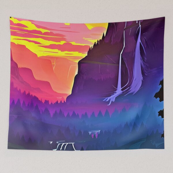 Item preview, Experience the Beauty of Nature with a Minimalist Mountain River View Print designed and sold by supeart.