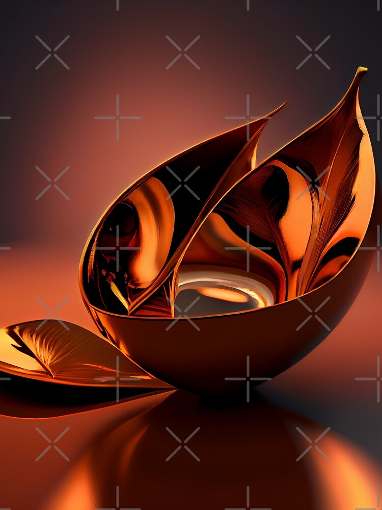 Thumbnail 3 von 3, Tuch, Copper in a Tranquil Nutshell Digital Painting designt und verkauft von CodeAndColors.