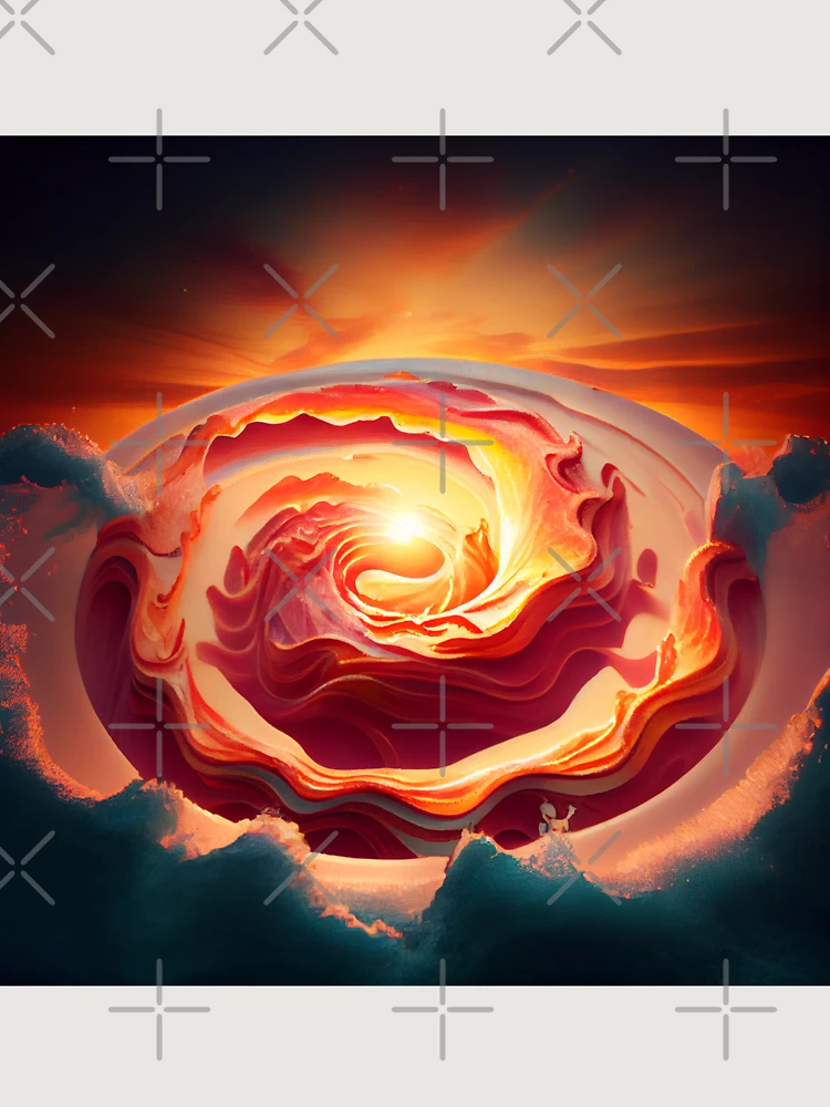 Thumbnail 6 von 6, Premium Oversized Pullover, Bacon in the Swirl of Dawn Digital Painting designt und verkauft von CodeAndColors.