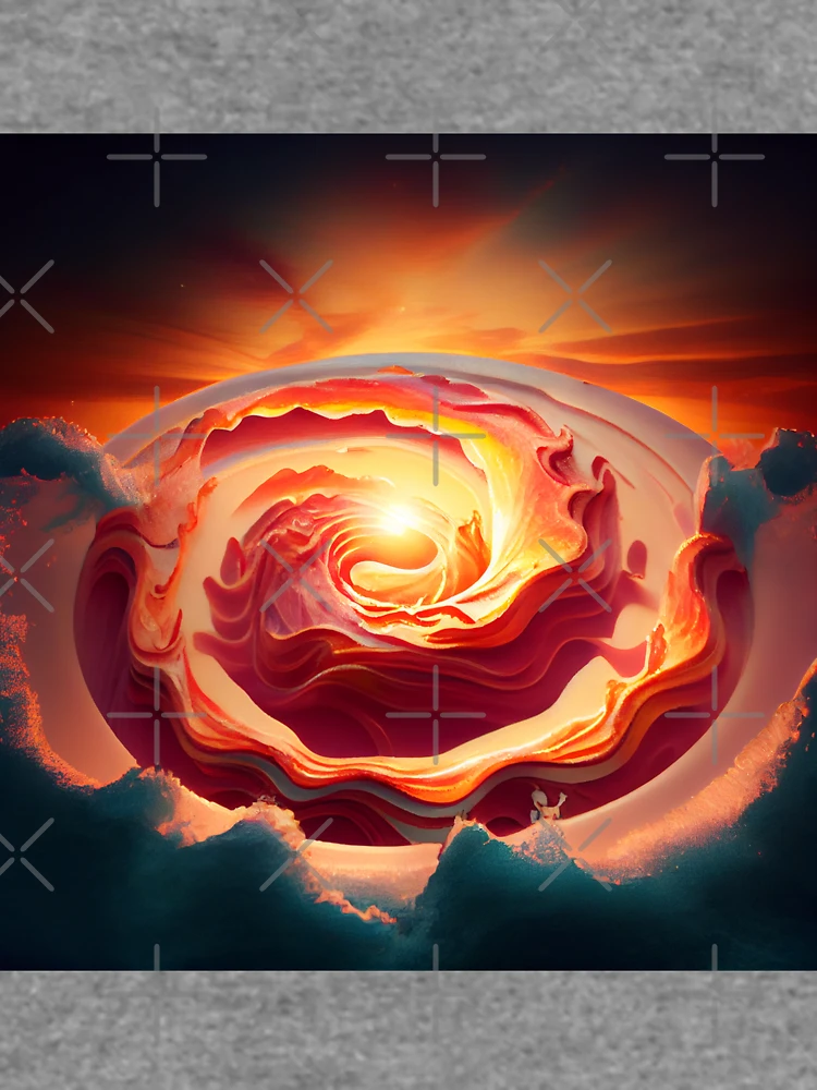 Thumbnail 6 von 6, Leichter Pullover, Bacon in the Swirl of Dawn Digital Painting designt und verkauft von CodeAndColors.