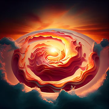 Vorschaubild zum Design Bacon in the Swirl of Dawn Digital Painting von CodeAndColors