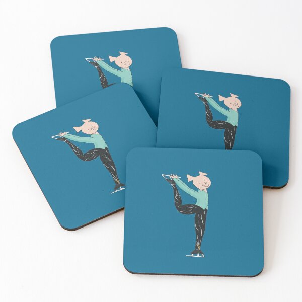 Item preview, Figure Skater, charming blue pig figure skater.  designed and sold by PiggingJapan.