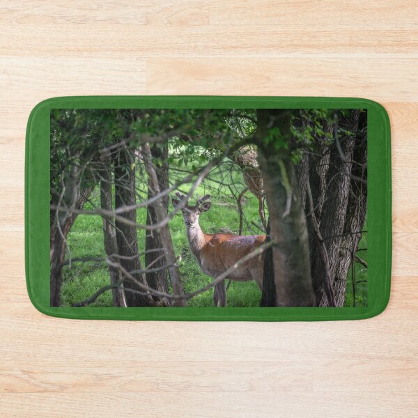 Item preview, A majestic red deer grazing in a meadow in summer designed and sold by AlbertMi.
