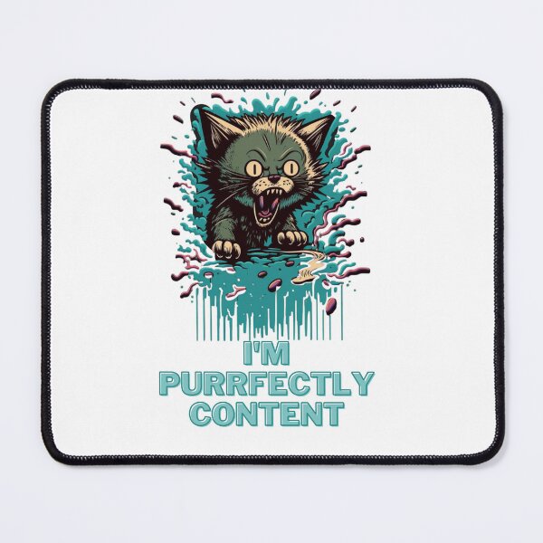 Item preview, I'm Purrfectly Content... NOT! - An Angry Cat T-Shirt Design designed and sold by Johnsdesigns1.
