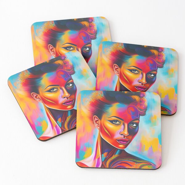 Item preview, Colorful Woman Portrait with Paint Splashes designed and sold by artmanikin.
