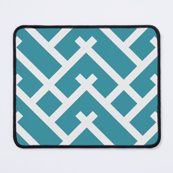 Item preview, Trellis oriental style in vibrant turquoise and soft white designed and sold by FrancesPoff.
