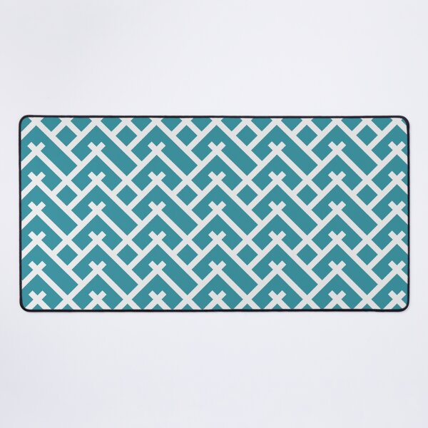 Item preview, Trellis oriental style in vibrant turquoise and soft white designed and sold by FrancesPoff.