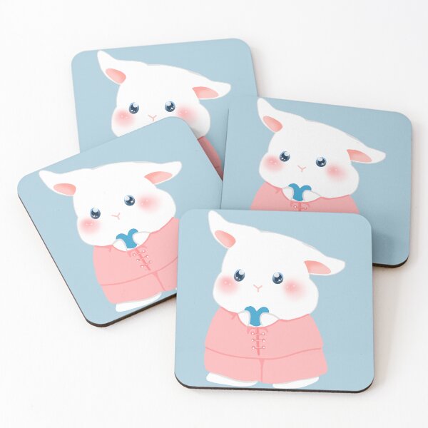 Item preview, White Bunny in Pink | Bunniesmee  designed and sold by bunniesmee.