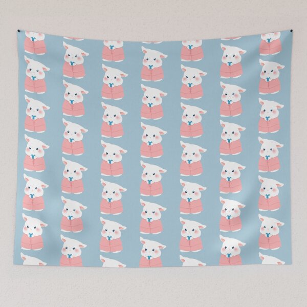 Item preview, White Bunny in Pink | Bunniesmee  designed and sold by bunniesmee.