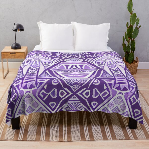 Artikelvorschau, Purple Pastel Pacific Islander Pattern Digital Painting entworfen und verkauft von CodeAndColors.