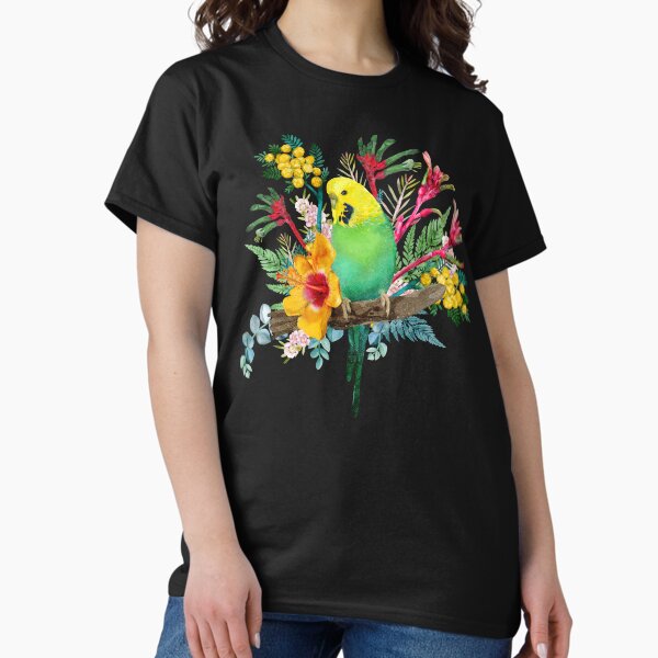 Item preview, Australian Budgerigar Wildflower Bouquet designed and sold by Sketchbook Designs.