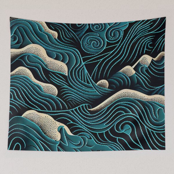 Item preview, Detailed Modern Coastal Pattern Digital Painting designed and sold by CodeAndColors.