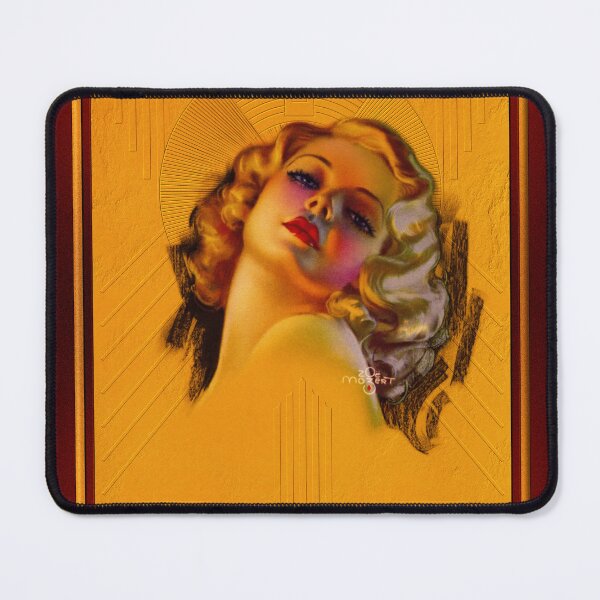 Item preview, Bewitching Eyes Art Deco Portraitby Zoe Mozert Remastered Xzendor7 Vintage Illustration Art Reproductions designed and sold by Xzendor7 Digital Art Creations.