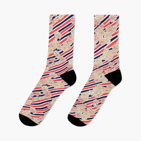 Item preview, British flag stripes with flowers designed and sold by PurpleMoss.