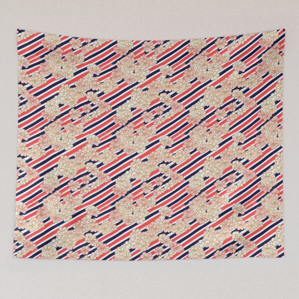Item preview, British flag stripes with flowers designed and sold by PurpleMoss.