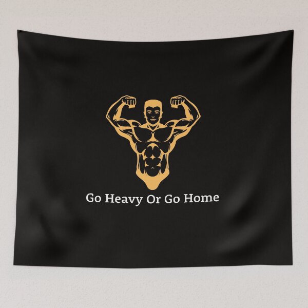 Item preview, "Go Heavy Or Go Home: A Bold and Inspiring Gym Motivation Sticker Design" designed and sold by majnate.