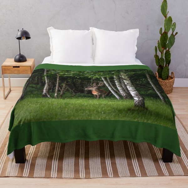 Item preview, A majestic red deer grazing in a meadow in summer designed and sold by AlbertMi.