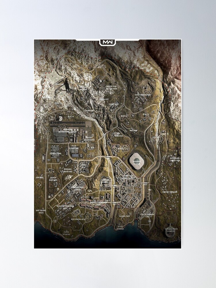Rebirth island Map - Verdansk Map - Caldera Map Sticker for Sale by  jaggyboy