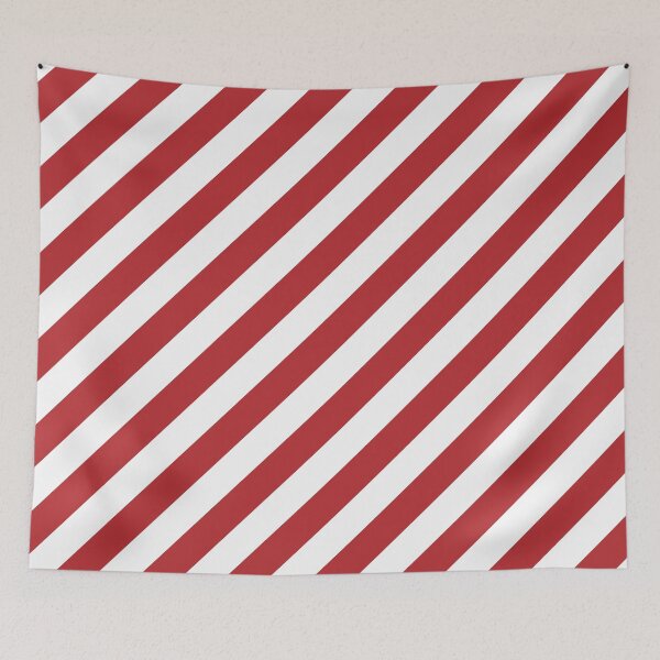 Item preview, sloping stripes, brick red and white designed and sold by AK-minimalist.