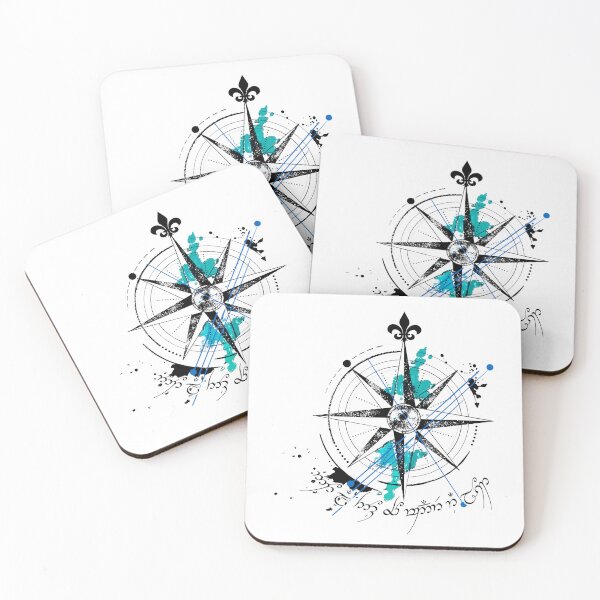 Item preview, Compass rose and in Elvish "not all who wander are lost" designed and sold by alestark10.