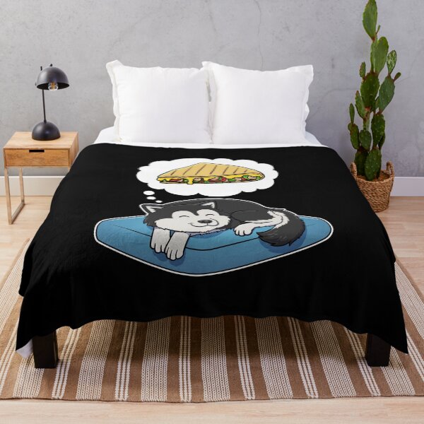 Item preview, Alaskan Malamute dreaming about Quesadillas designed and sold by DoggieDelights.