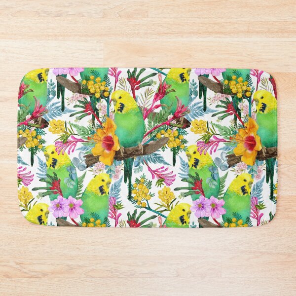Item preview, Australian Budgerigar Wildflower Pattern designed and sold by Sketchbook Designs.
