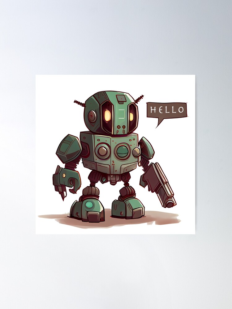 Poster for Sale avec l'œuvre « Un dessin numérique d'un robot » de  l'artiste Artistbot