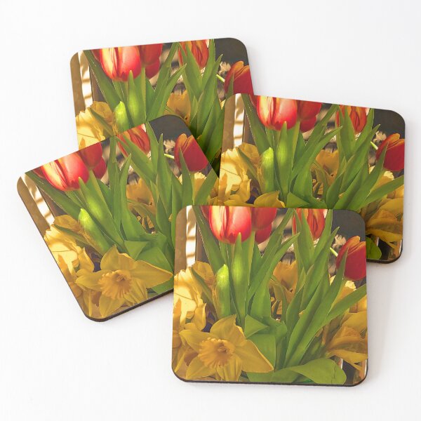 Item preview, Tulips & Daffs in Green Jug designed and sold by jalfc46.