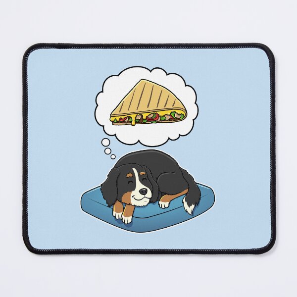 Aperçu de l'œuvre Bernese Mountain Dog dreaming about Quesadillas créée et vendue par DoggieDelights.