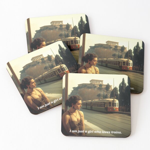 Item preview, I am just a girl who loves trains. designed and sold by LaVilleNouvelle.