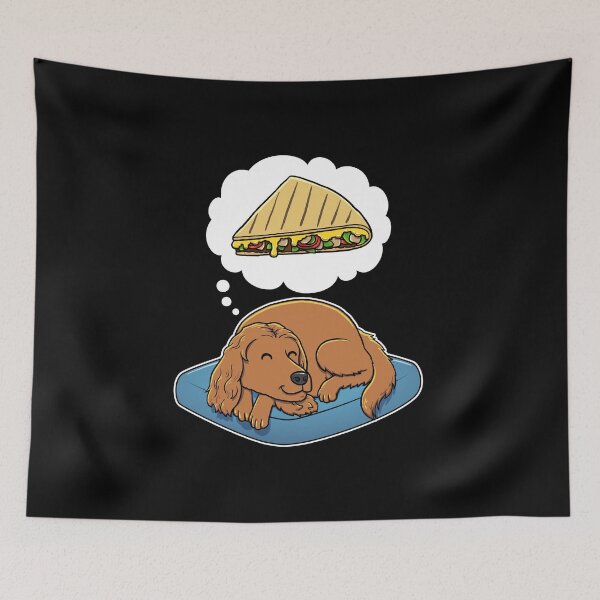 Item preview, English Cocker Spaniel dreaming about Quesadillas designed and sold by DoggieDelights.
