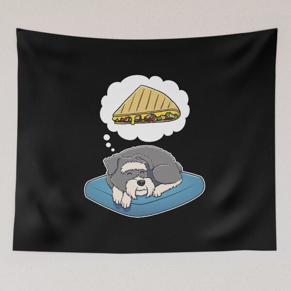 Item preview, Miniature Schnauzer dreaming about Quesadillas designed and sold by DoggieDelights.