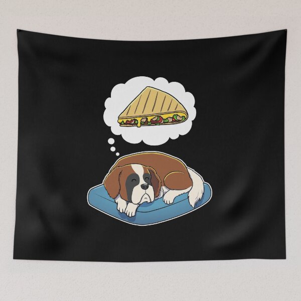 Item preview, St Bernard dreaming about Quesadillas designed and sold by DoggieDelights.