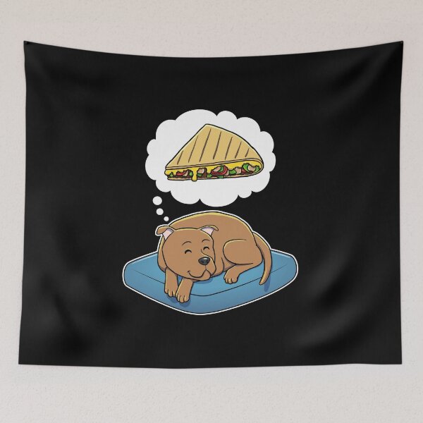 Item preview, Staffordshire Bull Terrier dreaming about Quesadillas designed and sold by DoggieDelights.